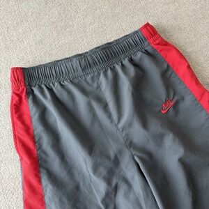 Vintage Y2K Nike Essential Gray and Red Windbreaker Track Pants Men's Size‎ M